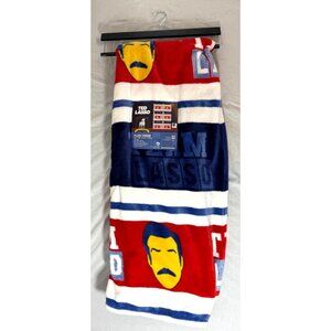 Ted Lasso Plush Throw Blanket 50x60" Red White & Blue Team Design Soft Polyester